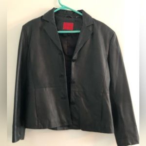 Nicole Miller Black Leather S Jacket